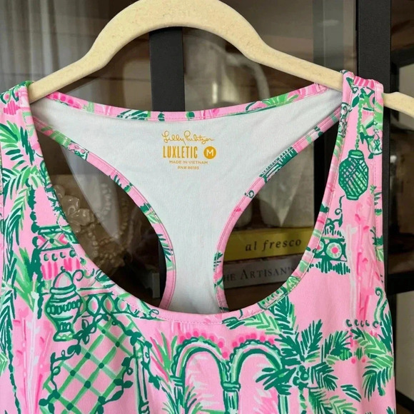 Lilly Pulitzer Tank Top Luxletic X Meryl Mina Built in bra UPF 50 active workout - Picture 5 of 8